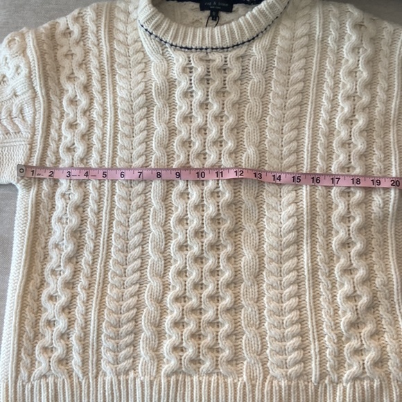 NWT ivory/navy RAG & BONE Brighton Aran sweater - Picture 9 of 10